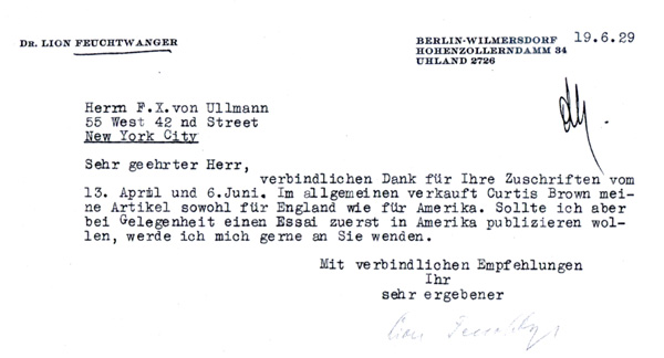 Aufgrund eines Pseudonyms wurde Ommerborn lange mit einem Literaturagenten Ullmann verwechselt, mit dem er aber nie in einem Briefwechsel stand